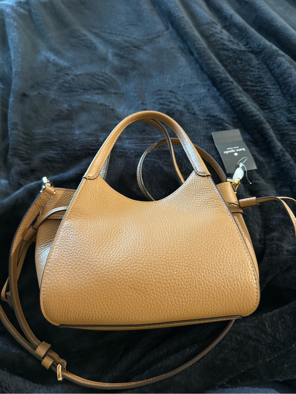 kate spade Stash Small Pebbled Leather Shoulder Tote Cognac Brand New!! - Picture 4 of 10